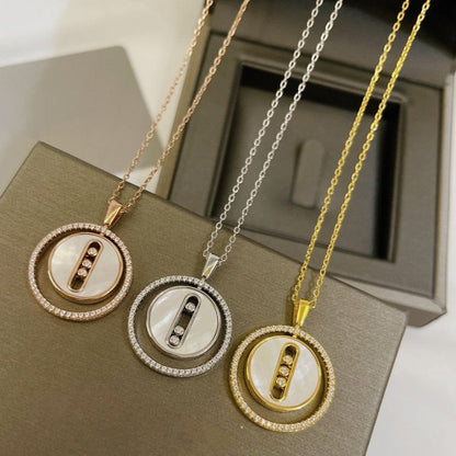 [baslovejewels]LUCKY MOVE MM NACRE BLANCHE DIAMOND NECKLACE