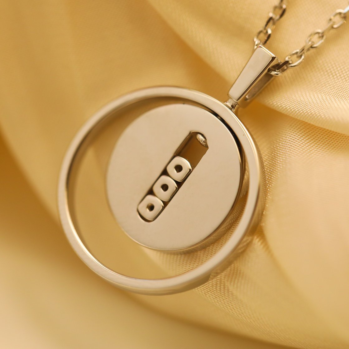 [baslovejewels]LUCKY MOVE MM SILVER DIAMOND NECKLACE
