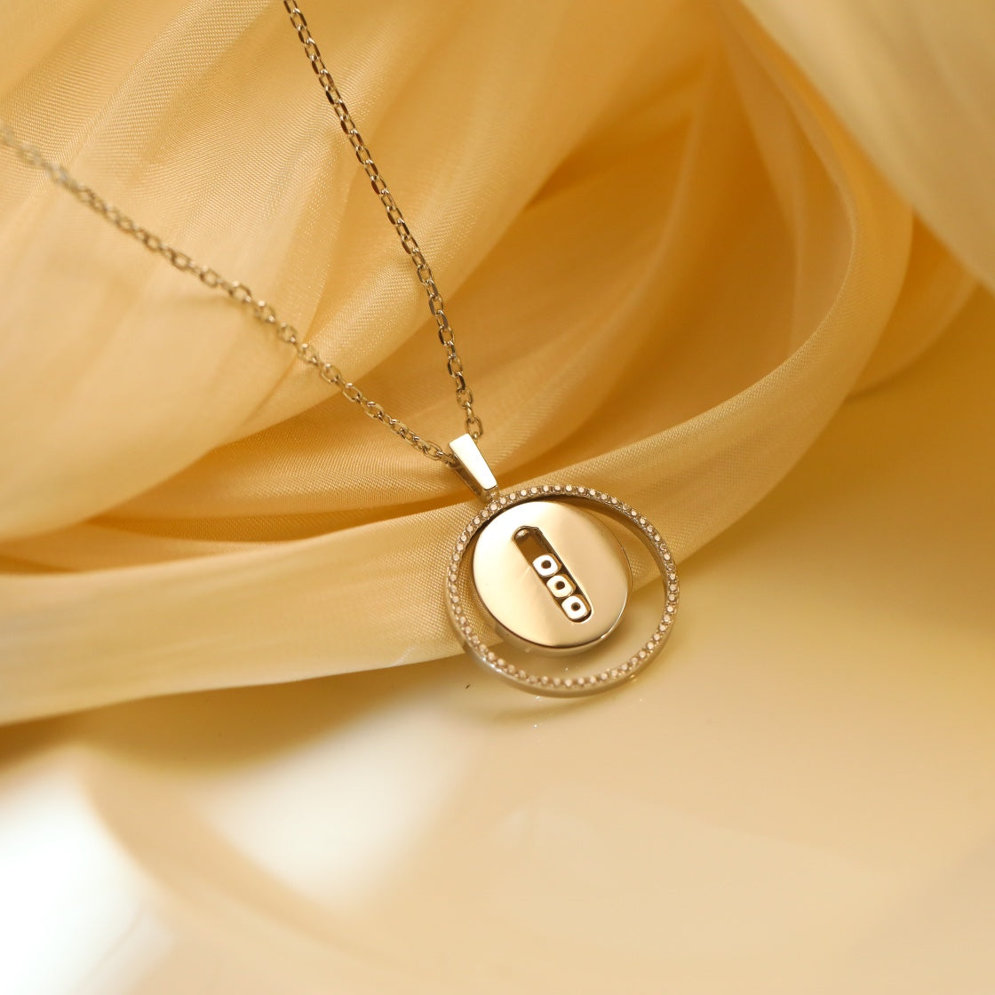 [baslovejewels]LUCKY MOVE MM SILVER DIAMOND NECKLACE