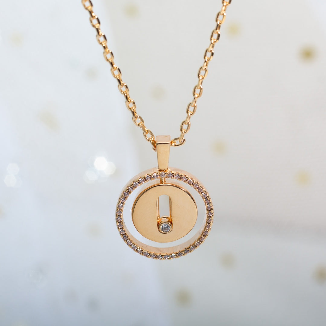 [baslovejewels]LUCKY MOVE PM NECKLACE PINK GOLD DIAMOND