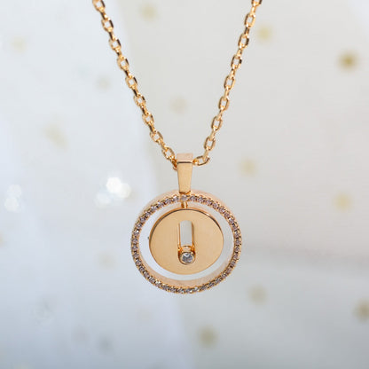 [baslovejewels]LUCKY MOVE PM NECKLACE PINK GOLD DIAMOND
