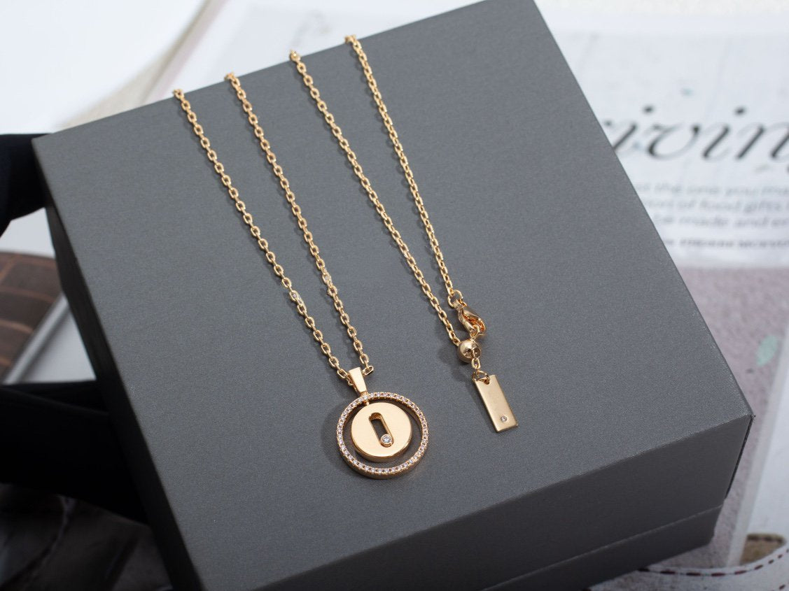 [baslovejewels]LUCKY MOVE PM NECKLACE PINK GOLD DIAMOND