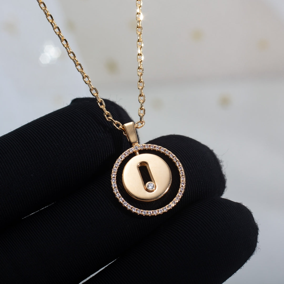 [baslovejewels]LUCKY MOVE PM NECKLACE PINK GOLD DIAMOND