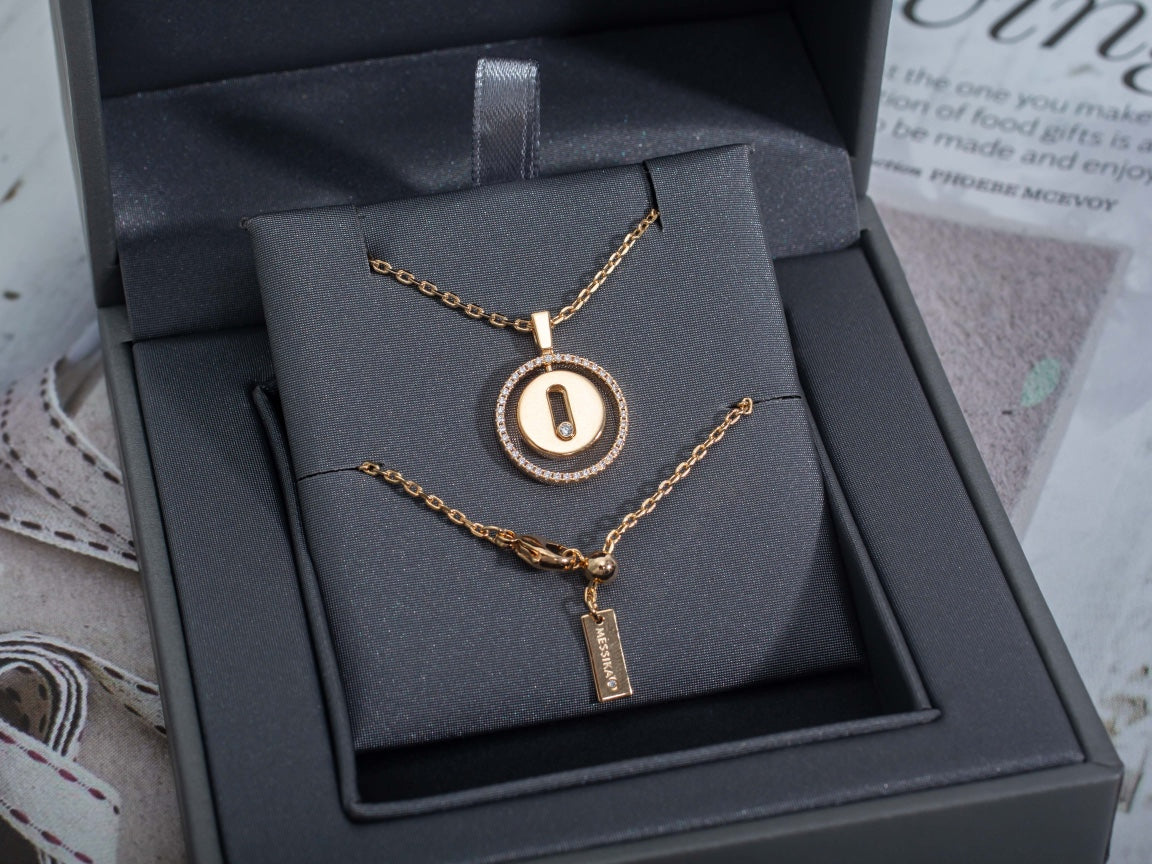 [baslovejewels]LUCKY MOVE PM NECKLACE PINK GOLD DIAMOND