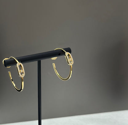 [baslovejewels]CREOLES MOVE UNO PM DIAMOND EARRINGS