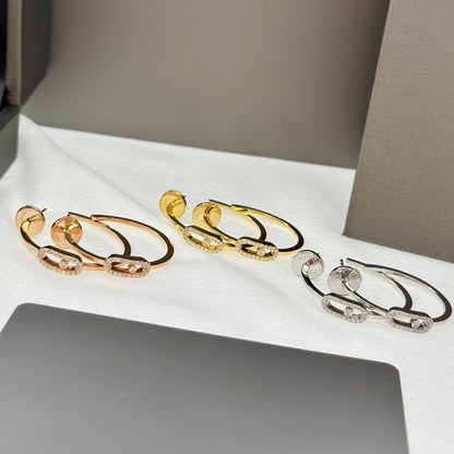 [baslovejewels]CREOLES MOVE UNO PM DIAMOND EARRINGS