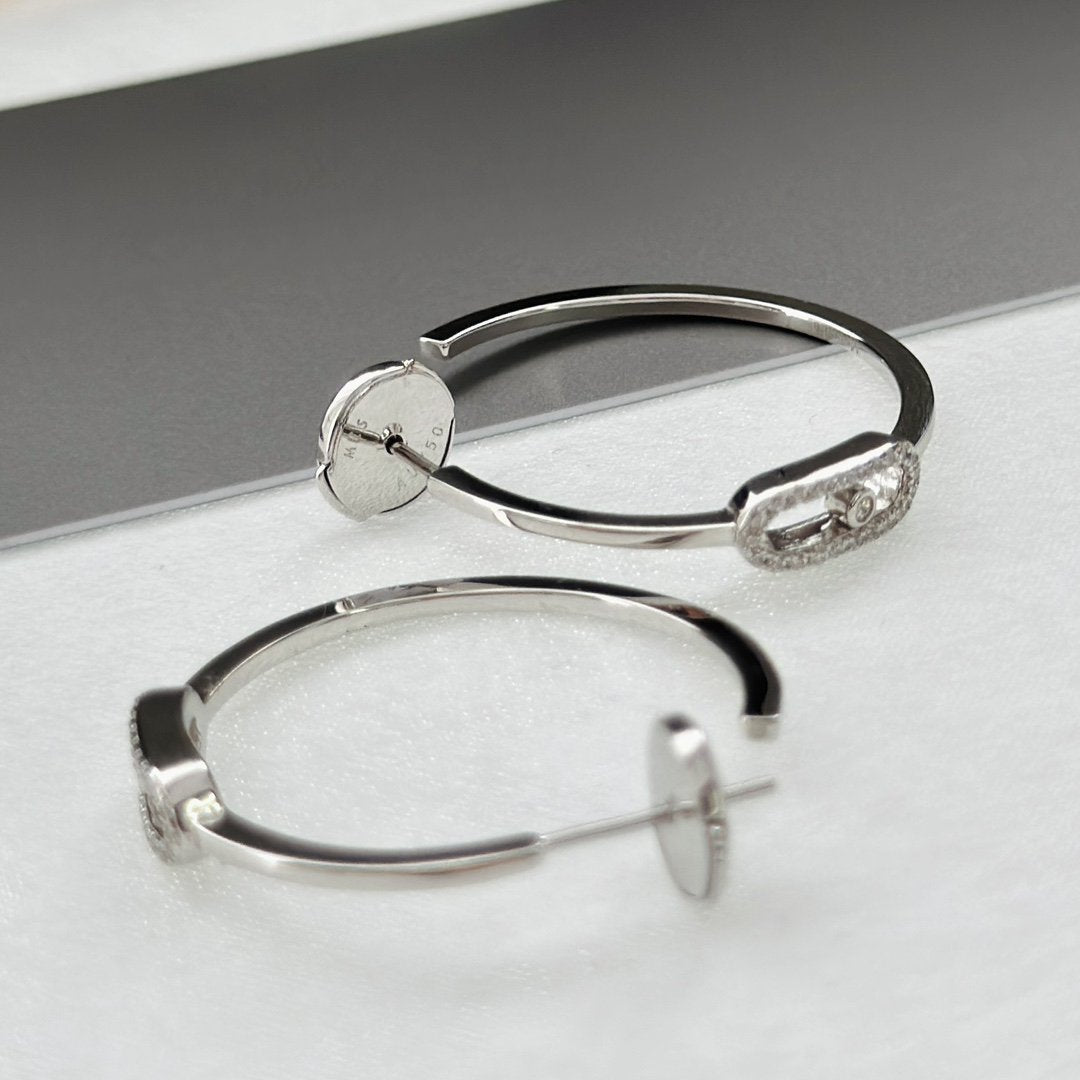 [baslovejewels]CREOLES MOVE UNO PM DIAMOND EARRINGS