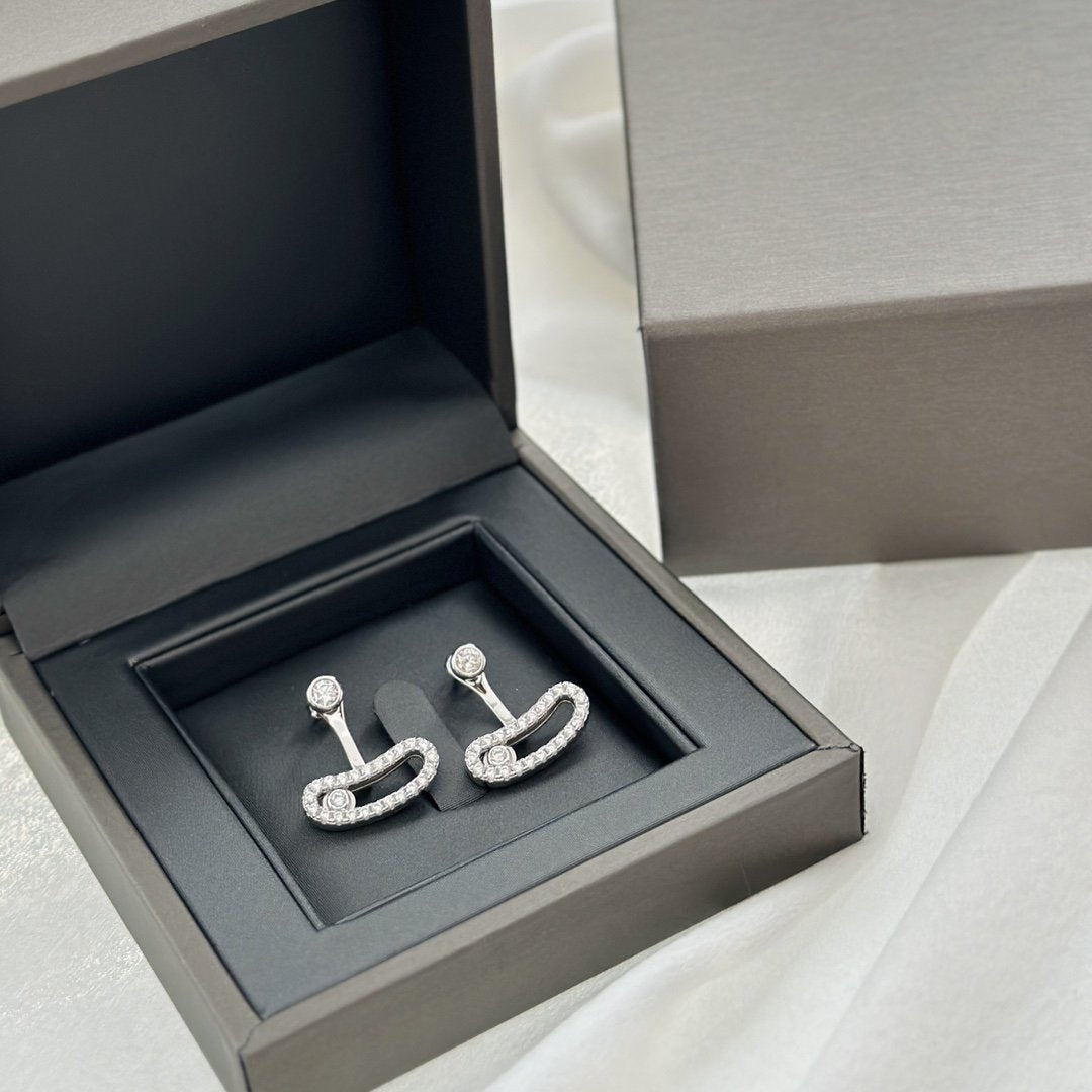 [baslovejewels]MOVE UNO SILVER DIAMOND EARRINGS