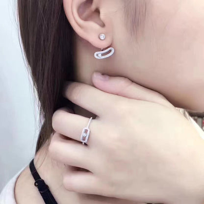 [baslovejewels]MOVE UNO SILVER DIAMOND EARRINGS