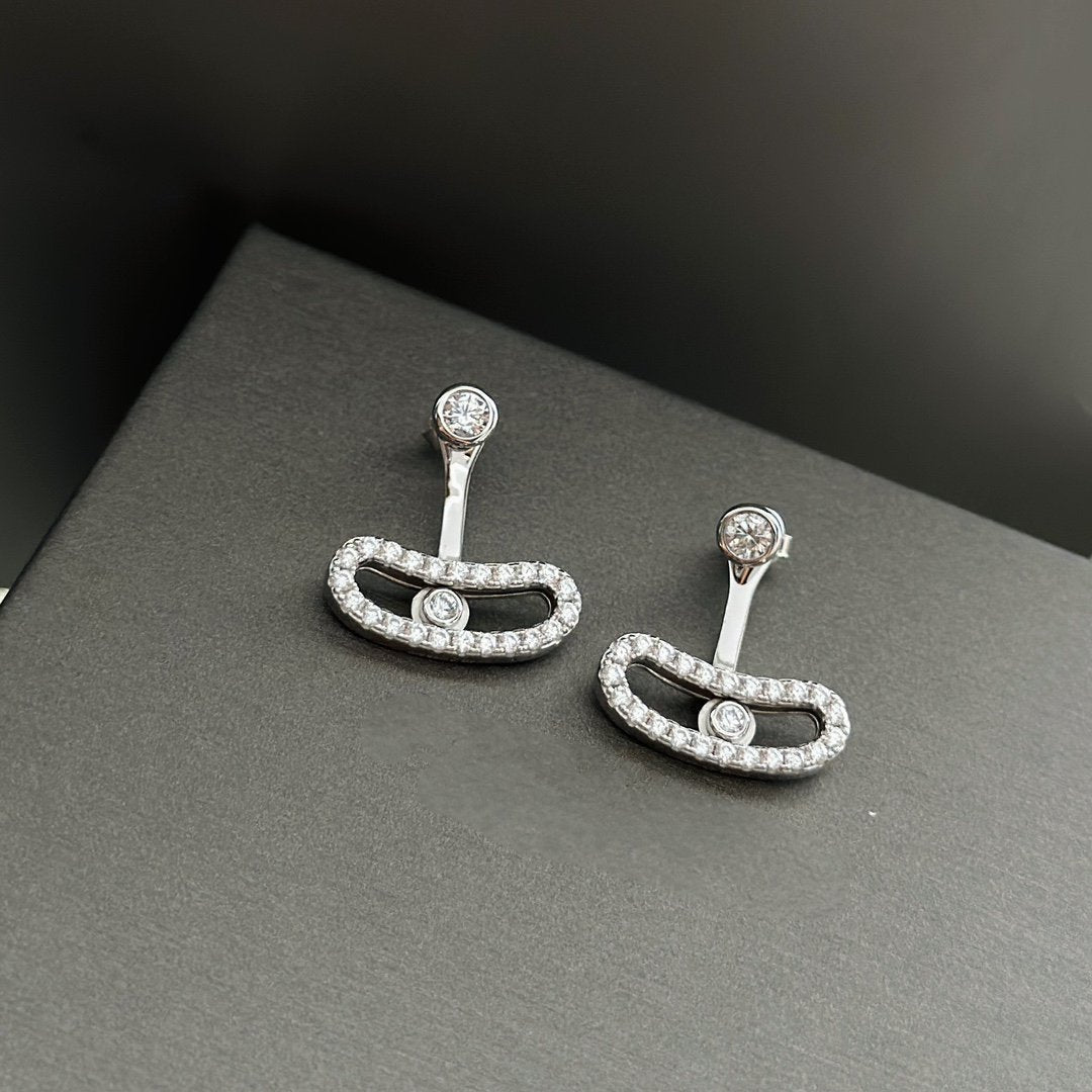 [baslovejewels]MOVE UNO SILVER DIAMOND EARRINGS