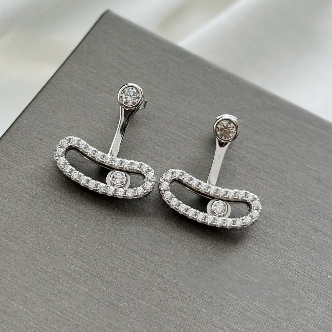 [baslovejewels]MOVE UNO SILVER DIAMOND EARRINGS