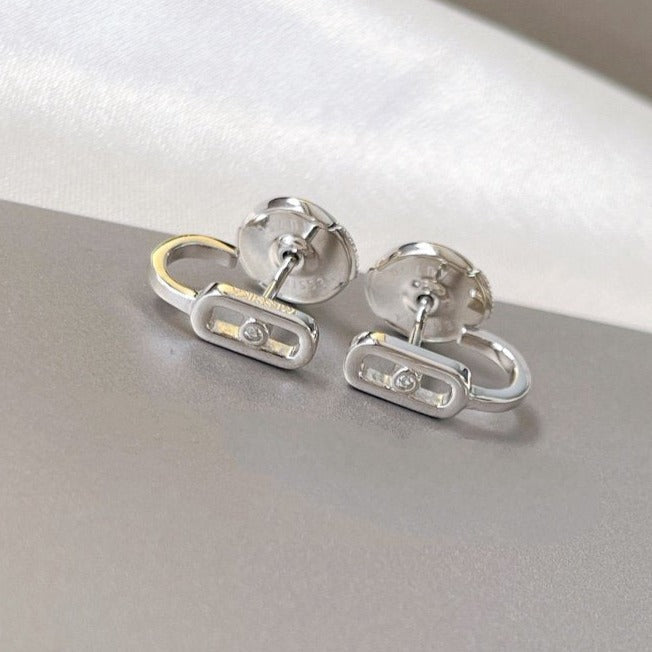 [baslovejewels]CREOLES MOVE UNO MINI 1 DIAMOND EARRINGS
