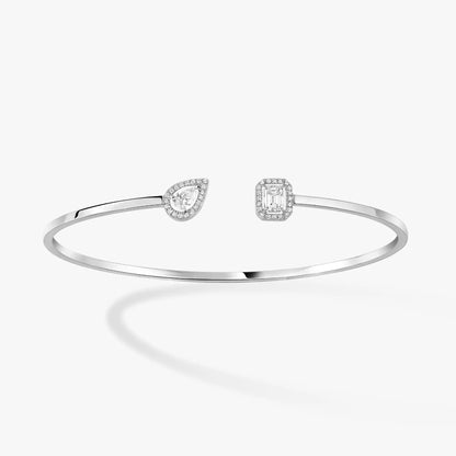 [baslovejewels]JONC FLEX MY TWIN TOI & MOI SILVER DIAMOND BRACELET
