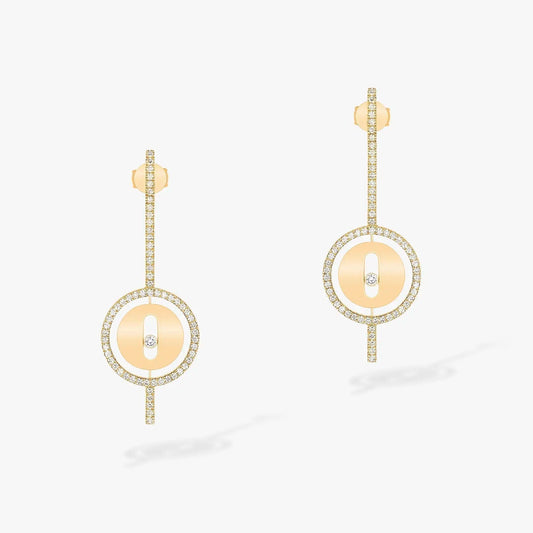 [baslovejewels]LUCKY MOVE ARROW PINK GOLD DIAMOND EARRINGS