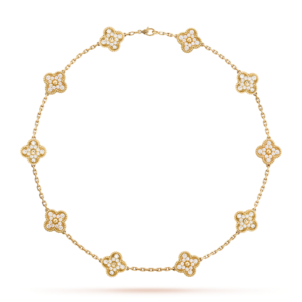 [baslovejewels]CLOVER 10 MOTIFS DIAMOND NECKLACE