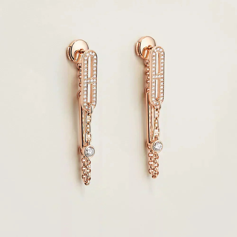 [baslovejewels]CHAINE CHAOS DIAMOND DROP EARRINGS