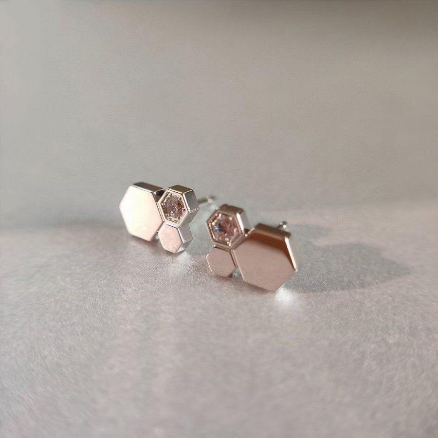 [baslovejewels]BEE LOVE SILVER DIAMOND EARRINGS