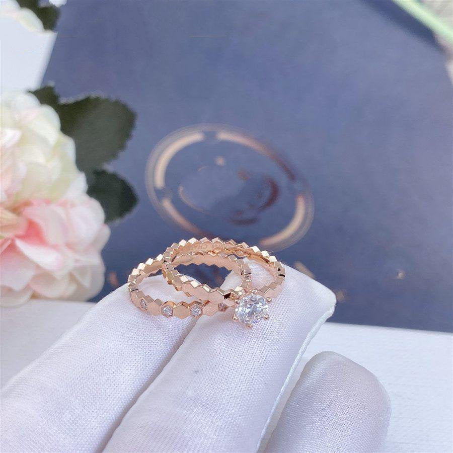 [baslovejewels]BEE LOVE RING PINK GOLD 1 DIAMOND