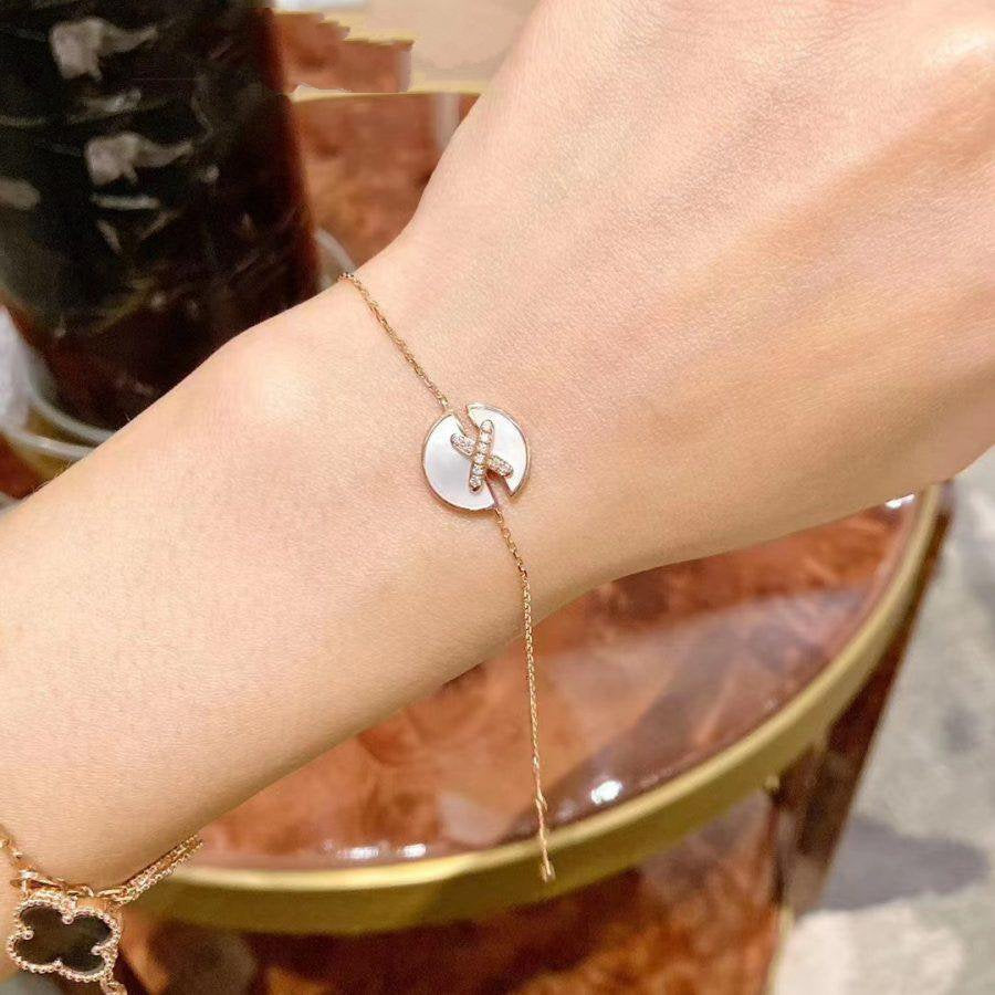 [baslovejewels]JEUX DE BRACELET MOP PINK GOLD DIAMONDS