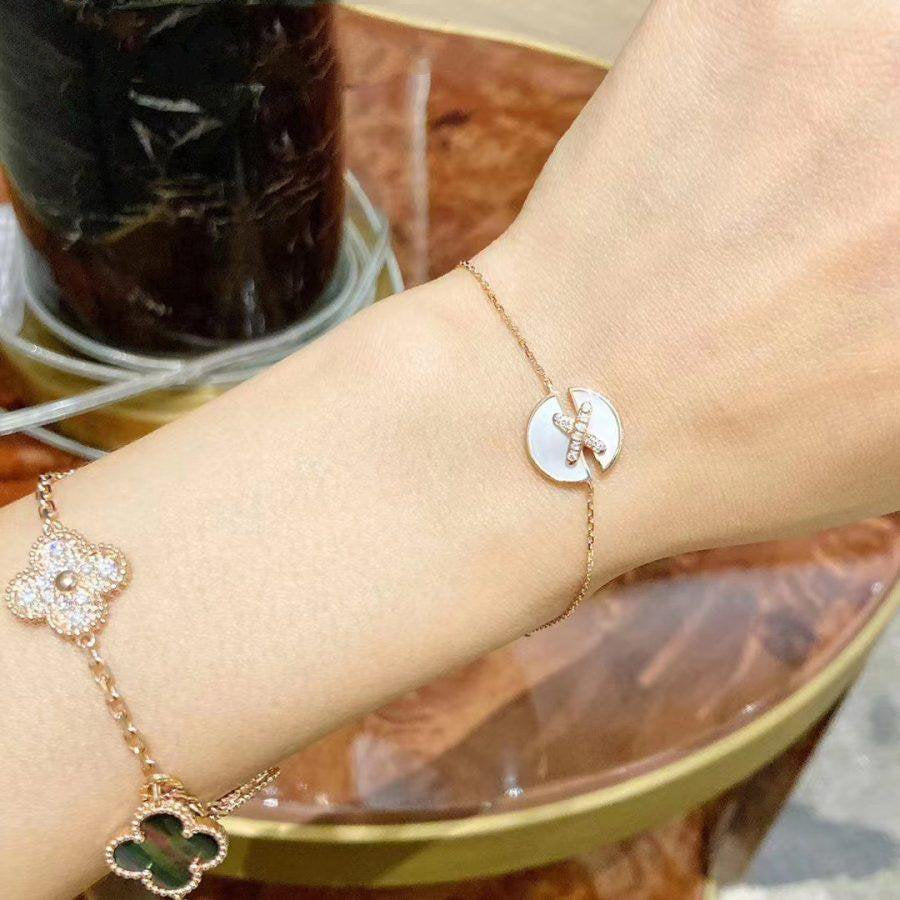 [baslovejewels]JEUX DE BRACELET MOP PINK GOLD DIAMONDS