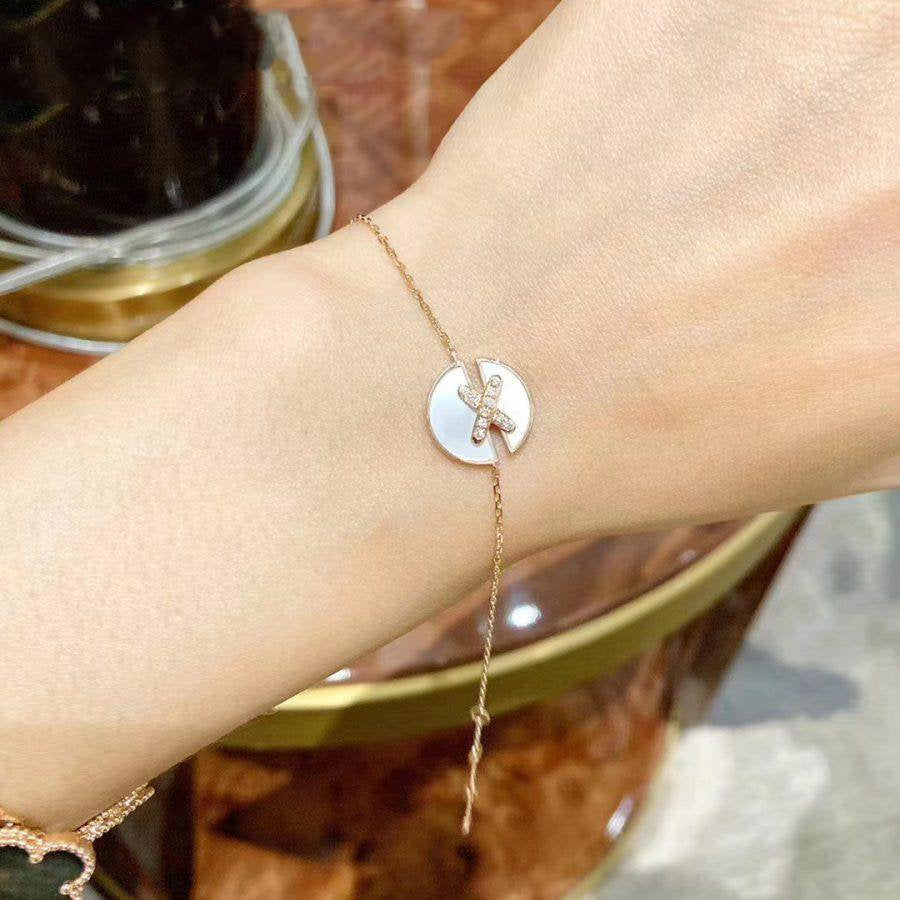 [baslovejewels]JEUX DE BRACELET MOP PINK GOLD DIAMONDS
