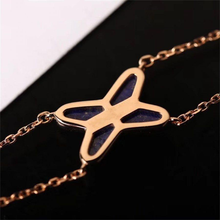 [baslovejewels]JEUX BRACELET BLUE AGATE PINK GOLD 1 DIAMOND
