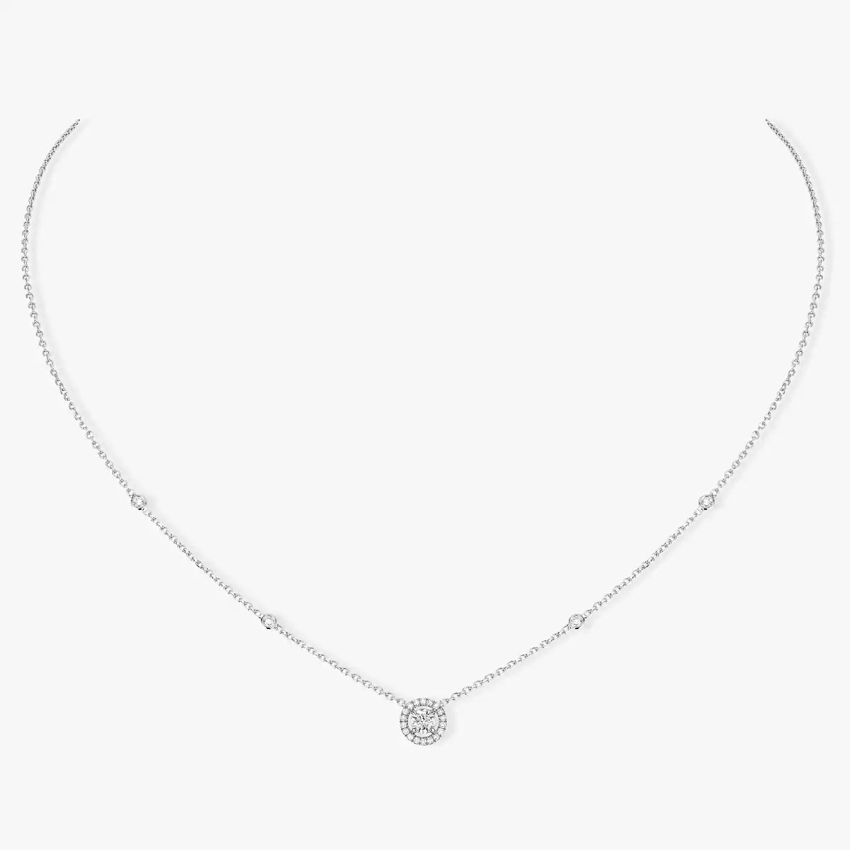 [baslovejewels]Diamond Necklace 0,20ct Brilliant Shape Joy