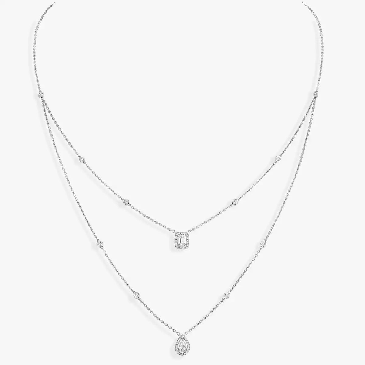 [baslovejewels]Diamond Necklace My Twin 2 Rows