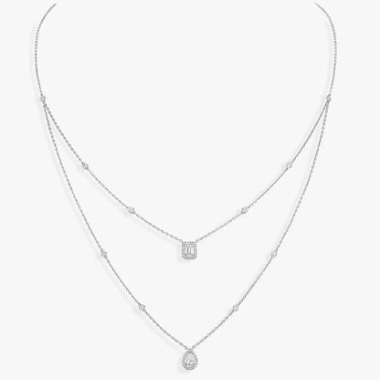 [baslovejewels]Diamond Necklace My Twin 2 Rows