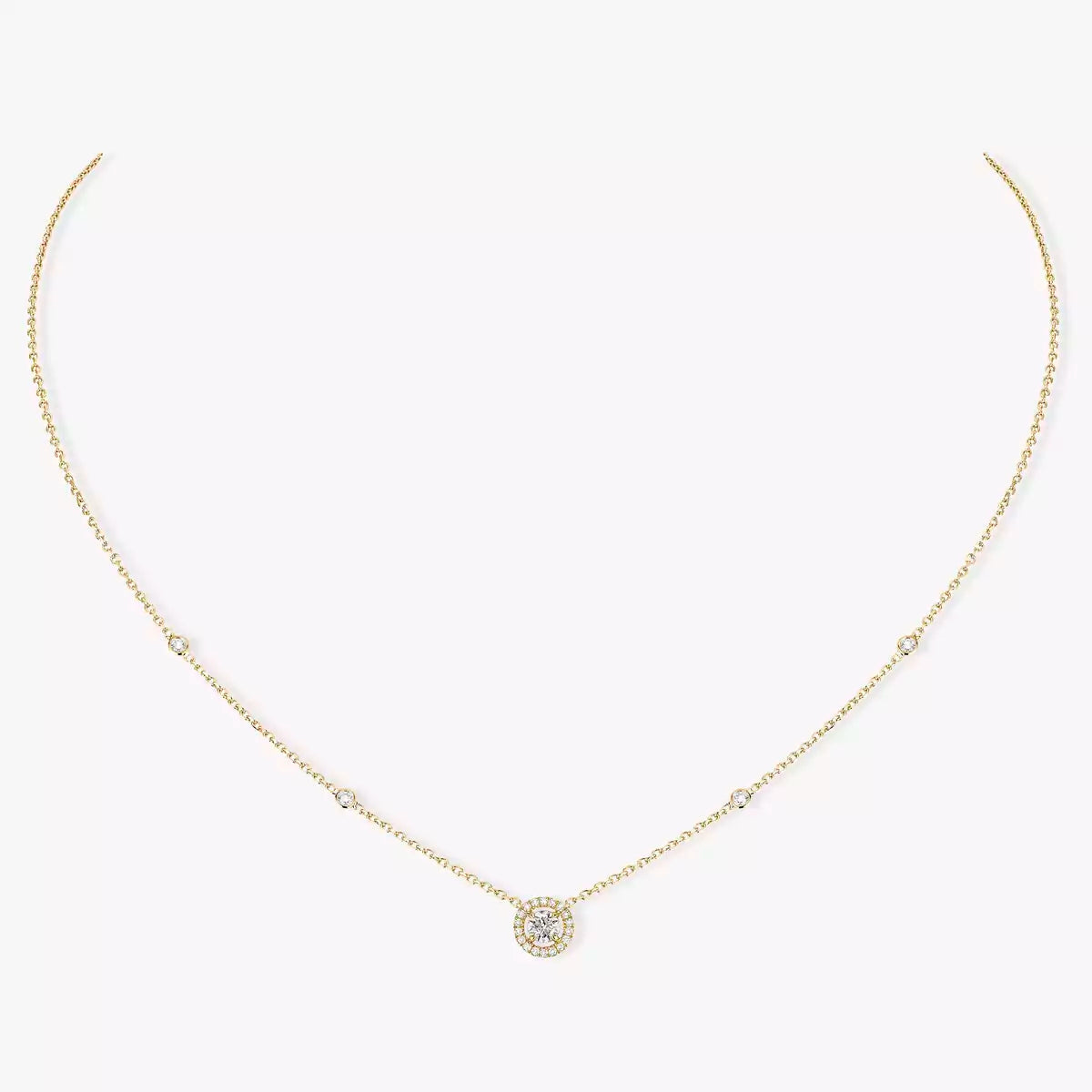 [baslovejewels]Diamond Necklace 0,20ct Brilliant Shape Joy