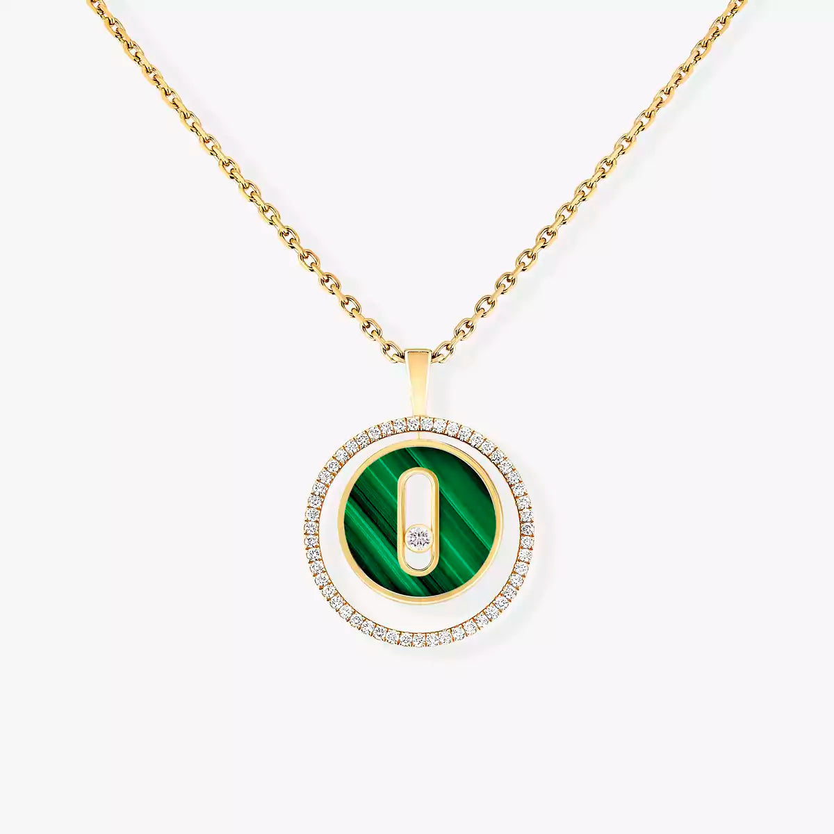 [baslovejewels]Lucky Move Diamond Necklace in Rose Gold and White Mother-of-Pearl