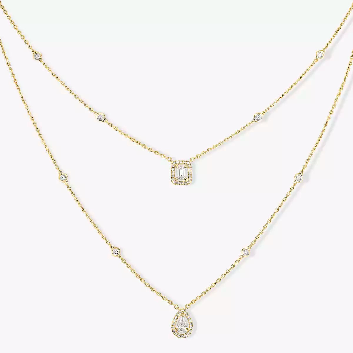 [baslovejewels]Diamond Necklace My Twin 2 Rows
