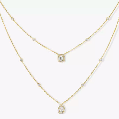 [baslovejewels]Diamond Necklace My Twin 2 Rows