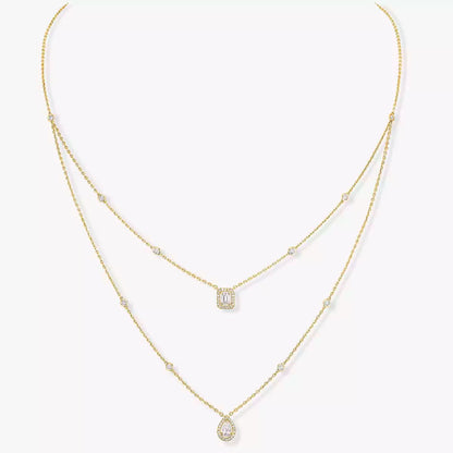 [baslovejewels]Diamond Necklace My Twin 2 Rows