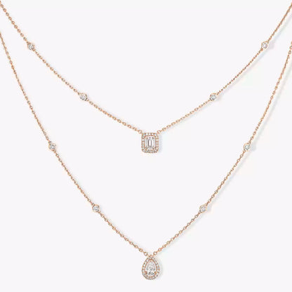 [baslovejewels]Diamond Necklace My Twin 2 Rows