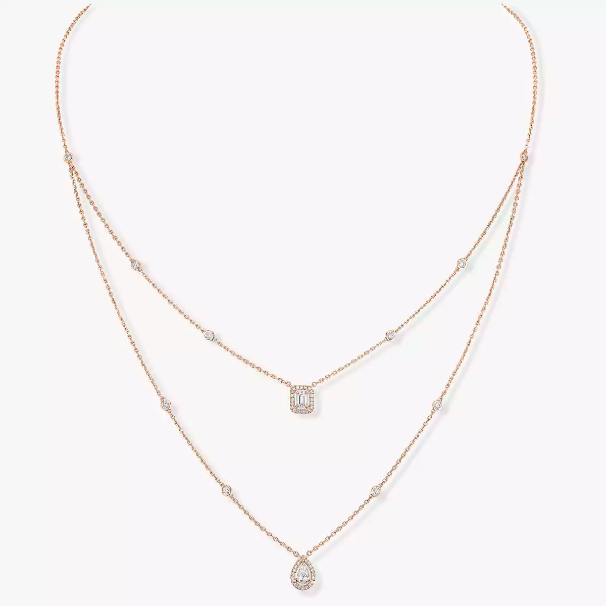 [baslovejewels]Diamond Necklace My Twin 2 Rows