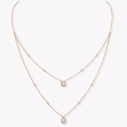 [baslovejewels]Diamond Necklace My Twin 2 Rows