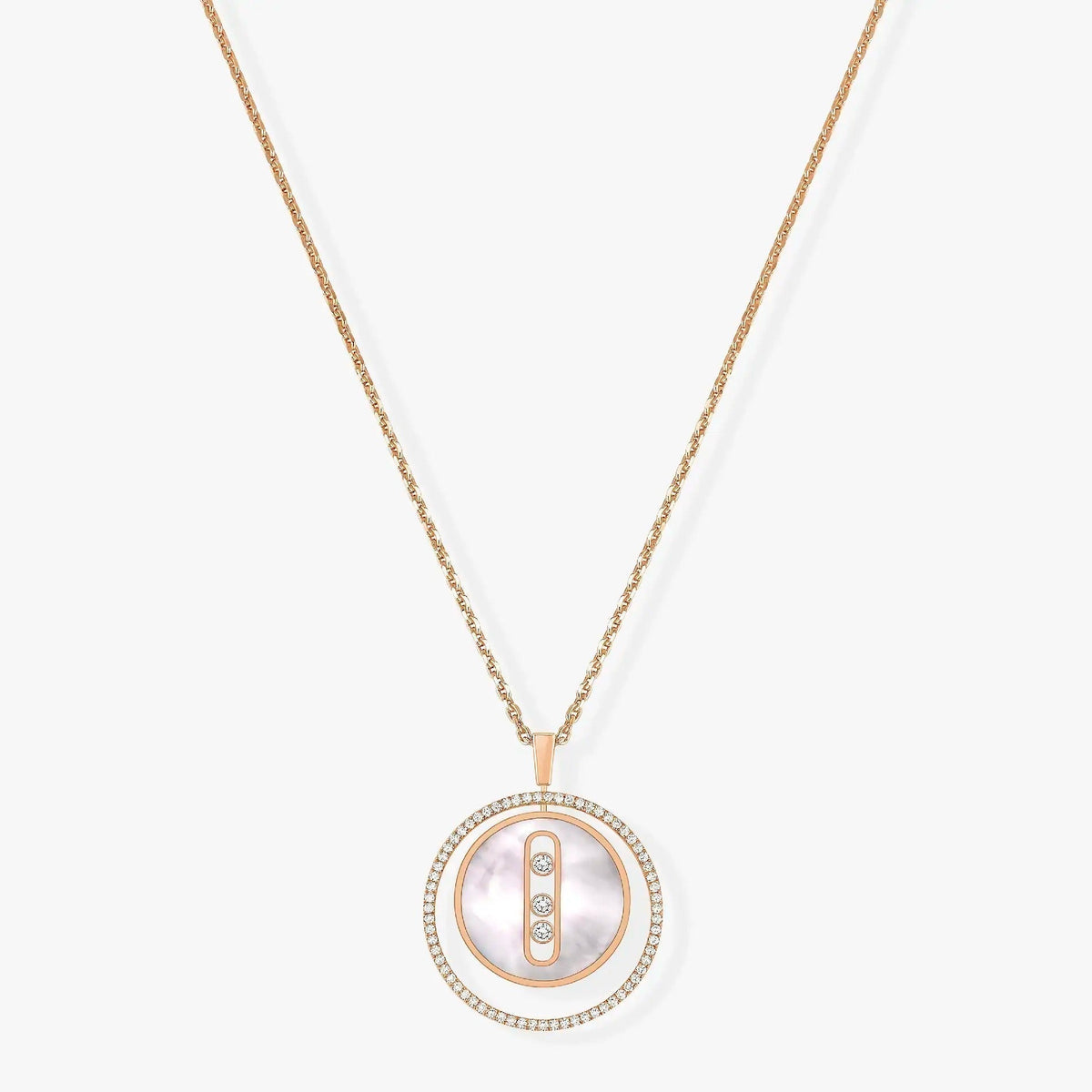 [baslovejewels]LUCKY MOVE MM NACRE BLANCHE DIAMOND NECKLACE