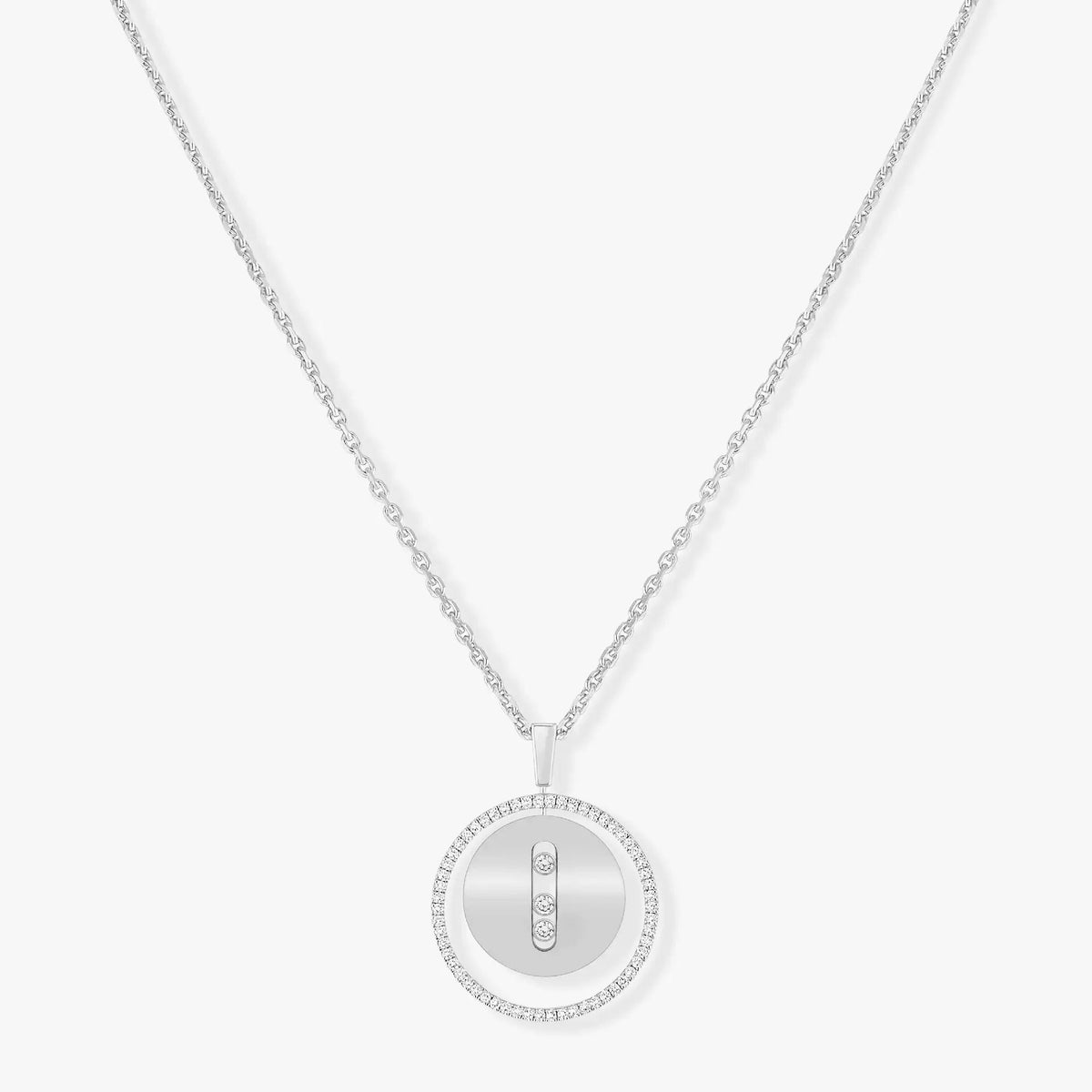 [baslovejewels]LUCKY MOVE MM SILVER DIAMOND NECKLACE