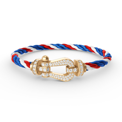 [baslovejewels]FORCE LARGE HORSESHOE FULL DIAMOND BRACELET GOLD