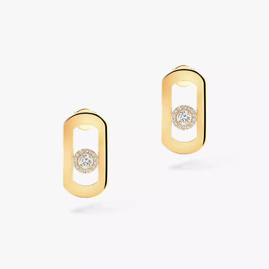 [baslovejewels]So Move Diamond Earrings in Yellow Gold