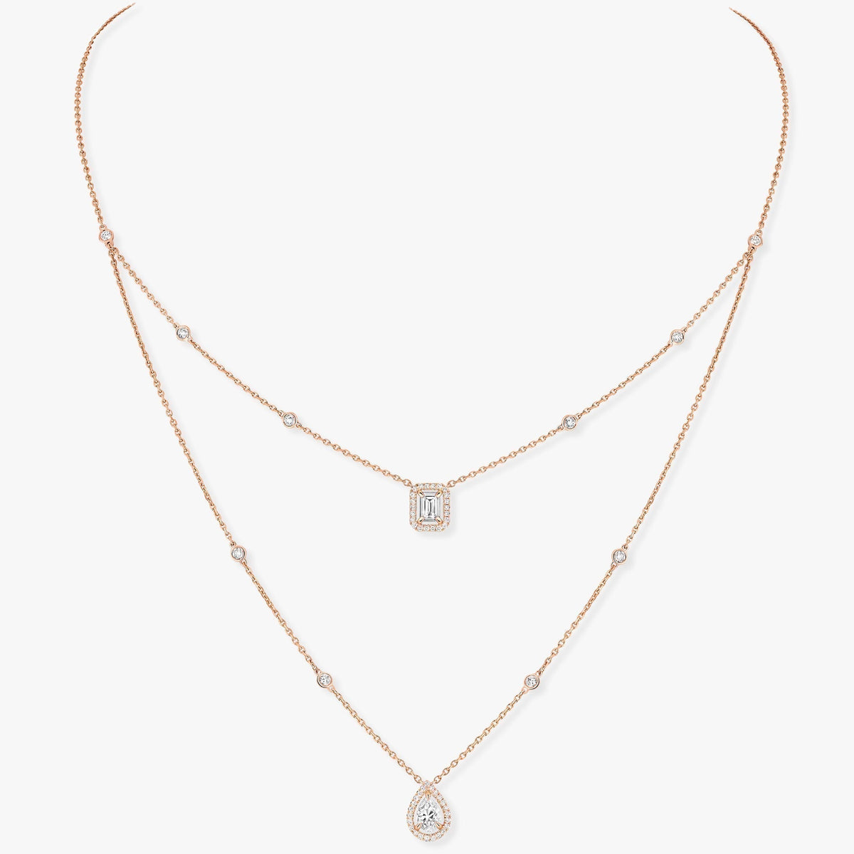 [baslovejewels]MY TWIN 2 ROW DIAMOND NECKLACE