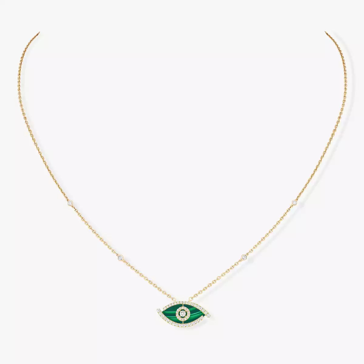 [baslovejewels]Lucky Eye Diamond Necklace in Rose Gold and Turquoise