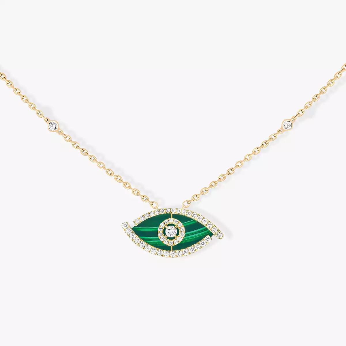 [baslovejewels]Lucky Eye Diamond Necklace in Rose Gold and Turquoise