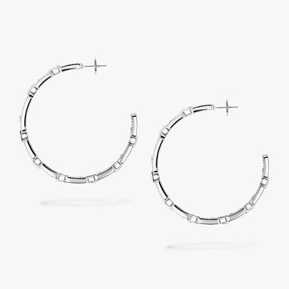 [[baslovejewels]Move Link Diamond Hoop Earrings