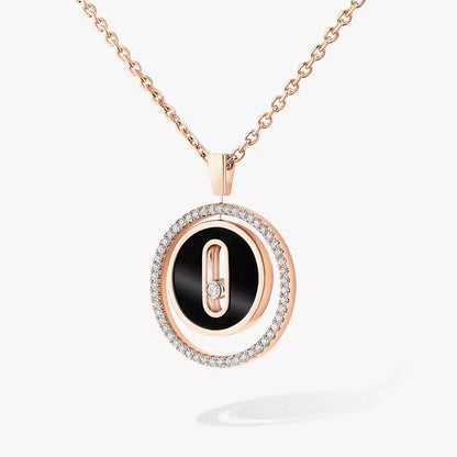 [baslovejewels]Lucky Move Diamond Necklace in Rose Gold and White Mother-of-Pearl