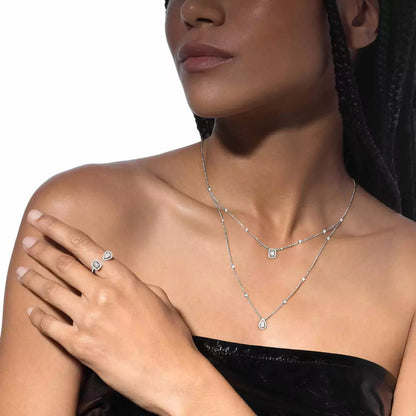 [baslovejewels]Diamond Necklace My Twin 2 Rows