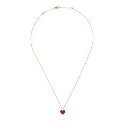 [basloveJW]SWEET CLOVER CARNELIAN HEART NECKLACE