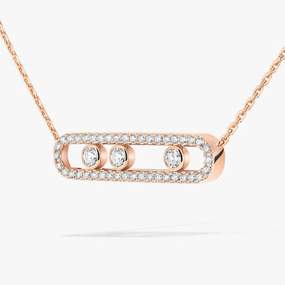 [baslovejewels] Move Pave_ Rose Gold Diamond Necklace