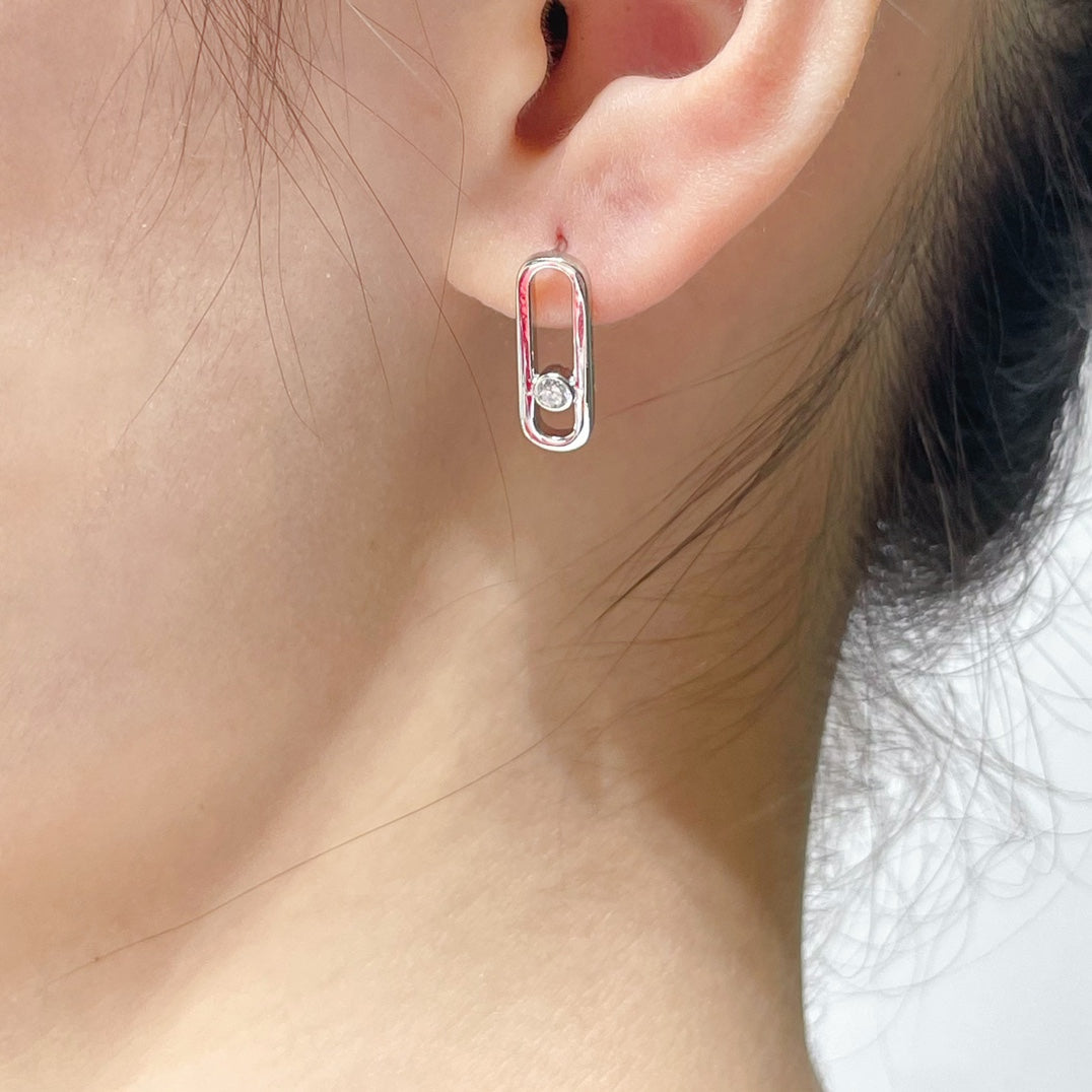 [baslovejewels]MOVE UNO SMALL 1 DIAMOND EARRINGS